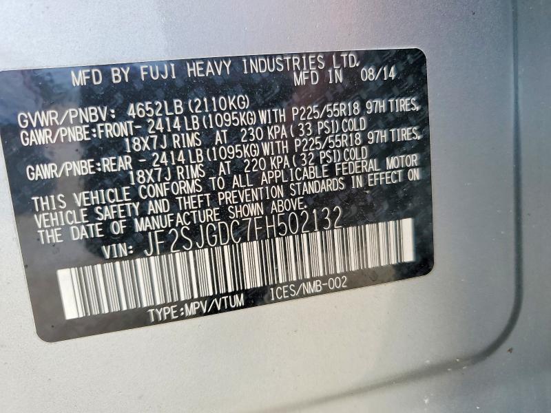 Aukcja sprzedaży 2015 Subaru Forester, vin: JF2SJGDC7FH502132, numer aukcji: 49342926