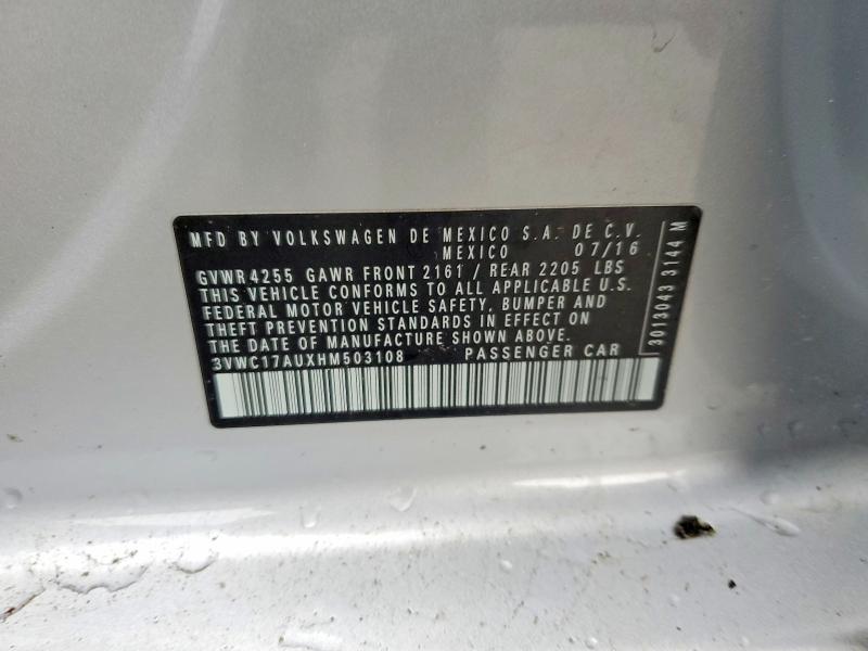Aukcja sprzedaży 2017 Volkswagen Golf Sportwagen, vin: 3VWC17AUXHM503108, numer aukcji: 49510696