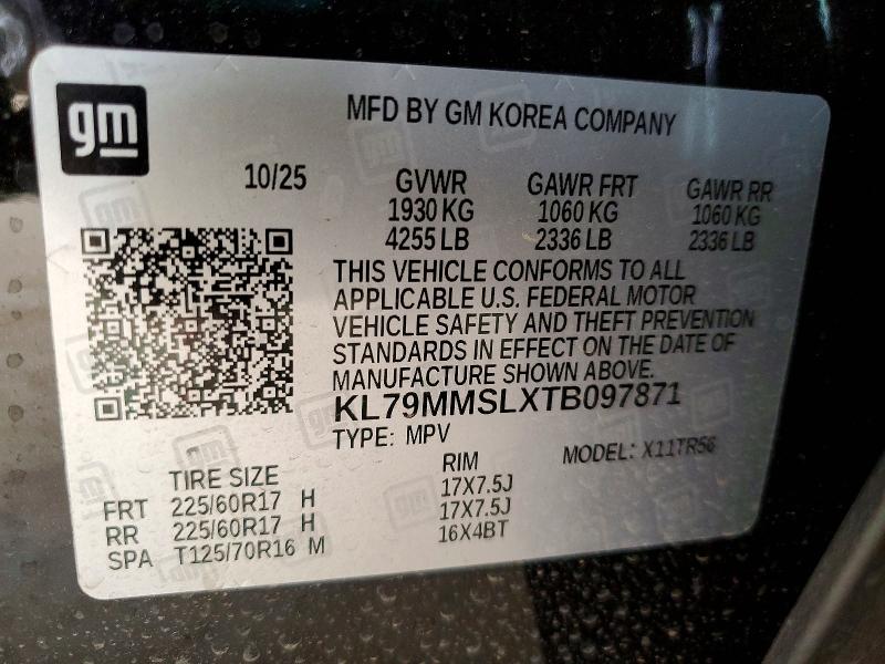 Продаж на аукціоні авто 2026 Chevrolet Trailblazer, vin: KL79MMSLXTB097871, номер лоту: 49343226