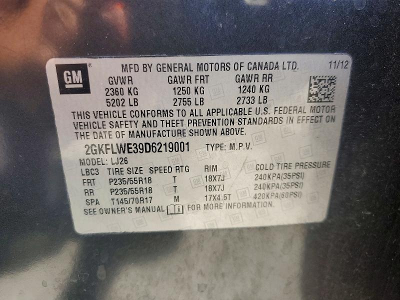 Продаж на аукціоні авто 2013 Gmc Terrain, vin: 2GKFLWE39D6219001, номер лоту: 50147376