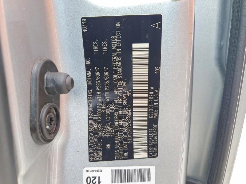 Продажа на аукционе авто 2019 Toyota Sienna, vin: 5TDYZ3DC7KS986433, номер лота: 48051196