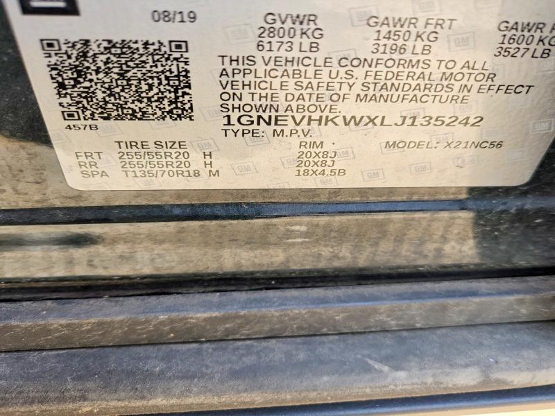 48429926 :رقم المزاد ، 1GNEVHKWXLJ135242 vin ، 2020 Chevrolet Traverse مزاد بيع