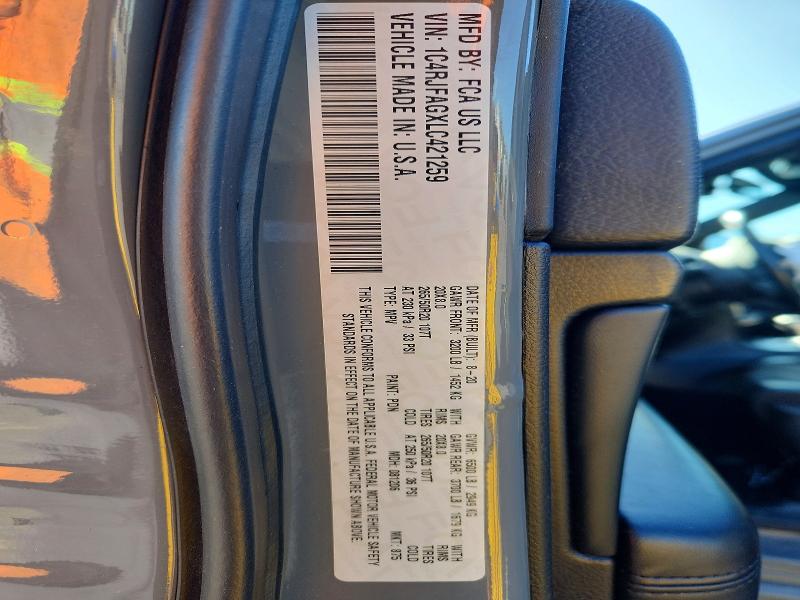 51101916 :رقم المزاد ، 1C4RJFAGXLC421259 vin ، 2020 Jeep Grand Cherokee مزاد بيع