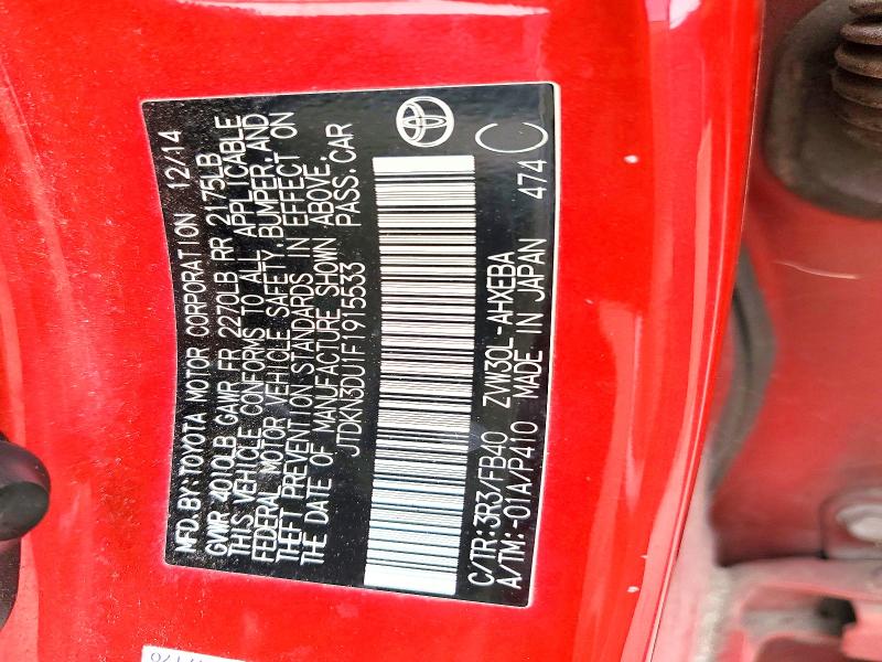 Aukcja sprzedaży 2015 Toyota Prius, vin: JTDKN3DU1F1915533, numer aukcji: 49462746