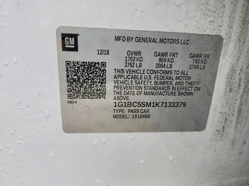 Продажа на аукционе авто 2019 Chevrolet Cruze, vin: 1G1BC5SM1K7133379, номер лота: 51764466