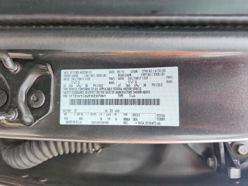 Продаж на аукціоні авто 2015 Ford F150, vin: 1FTEW1C82FKE97061, номер лоту: 51767466