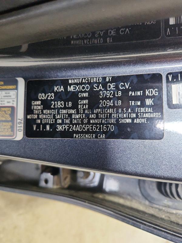 Продажа на аукционе авто 2023 Kia Forte, vin: 3KPF24AD5PE621670, номер лота: 50106016