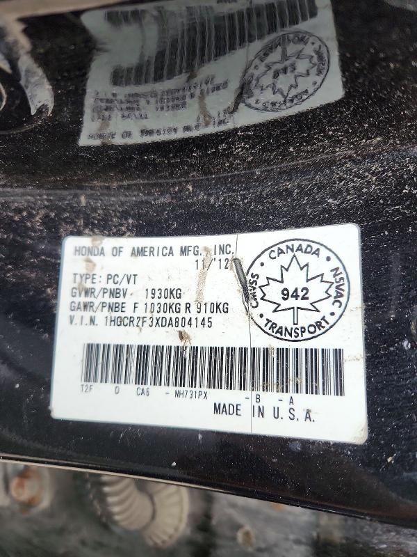 Aukcja sprzedaży 2013 Honda Accord, vin: 1HGCR2F3XDA804145, numer aukcji: 49475266