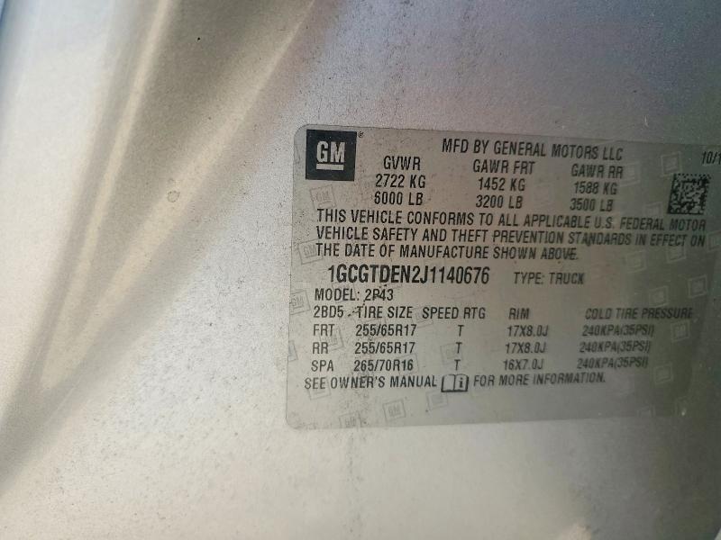 2018 Chevrolet Colorado მანქანა იყიდება აუქციონზე, vin: 1GCGTDEN2J1140676, აუქციონის ნომერი: 49934416