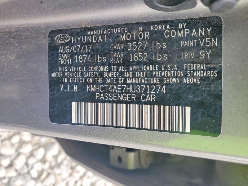 Aukcja sprzedaży 2017 Hyundai Accent, vin: KMHCT4AE7HU371274, numer aukcji: 49613076