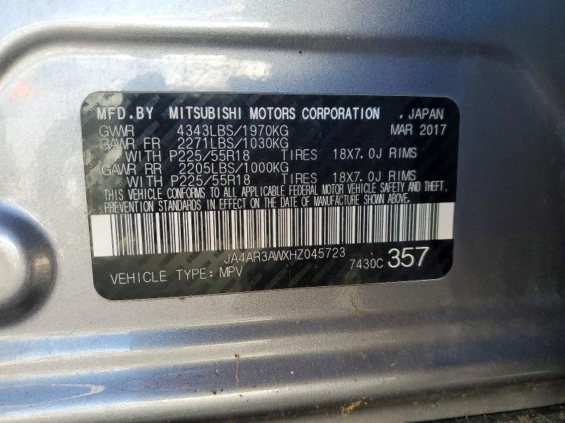51723396 :رقم المزاد ، JA4AR3AWXHZ045723 vin ، 2017 Mitsubishi Outlander Sport مزاد بيع