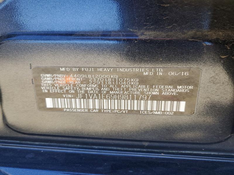 Aukcja sprzedaży 2017 Subaru Wrx, vin: JF1VA1E69H9811797, numer aukcji: 47661186