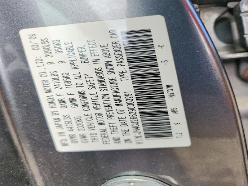 51492506 :رقم المزاد ، JH4CU26629C003291 vin ، 2009 Acura Tsx مزاد بيع