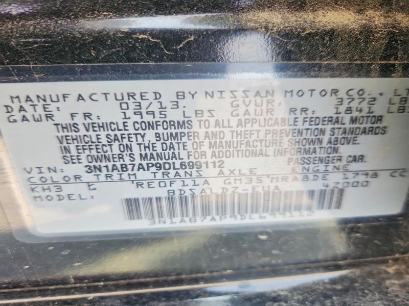 2013 Nissan Sentra მანქანა იყიდება აუქციონზე, vin: 3N1AB7AP9DL699112, აუქციონის ნომერი: 51485016