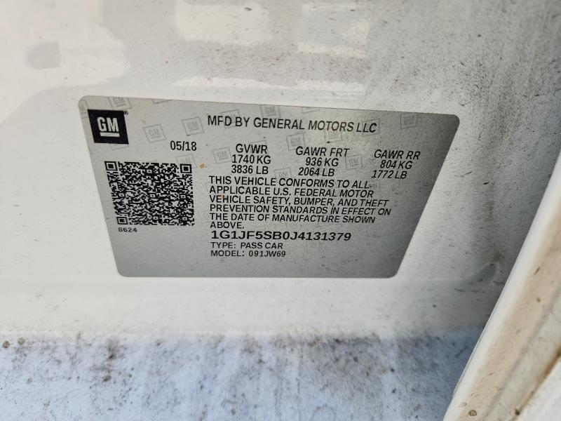 Продажа на аукционе авто 2018 Chevrolet Sonic, vin: 1G1JF5SB0J4131379, номер лота: 50984726