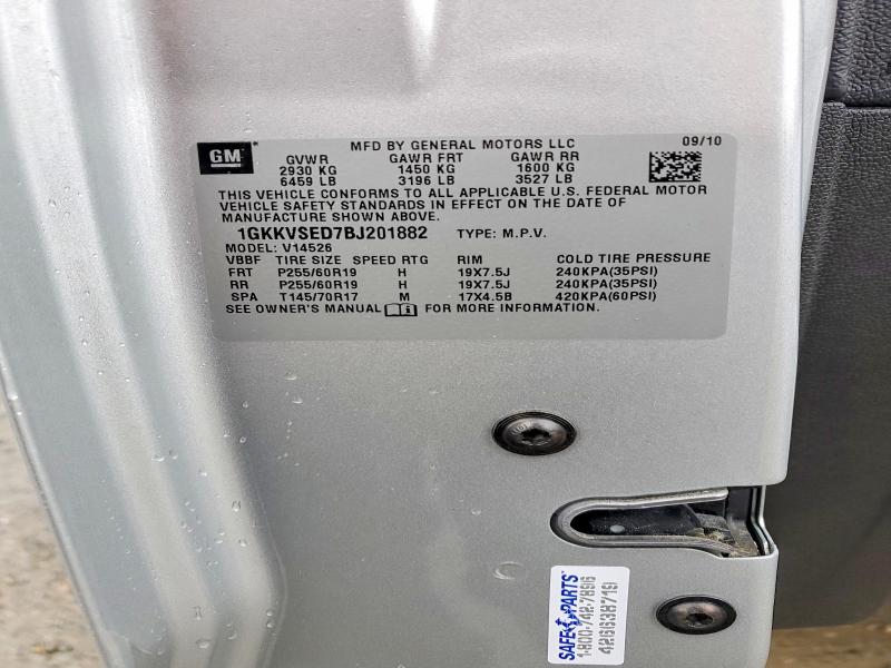 Продажа на аукционе авто 2011 Gmc Acadia, vin: 1GKKVSED7BJ201882, номер лота: 47837966