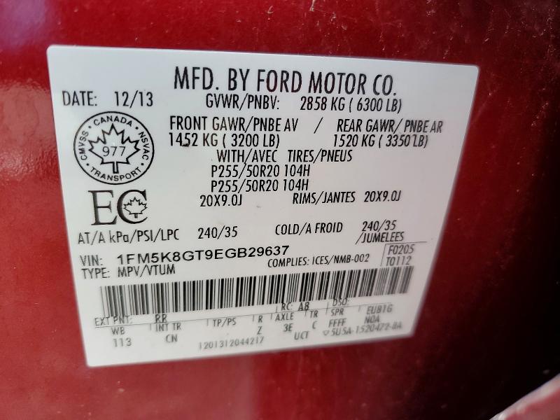 Aukcja sprzedaży 2014 Ford Explorer, vin: 1FM5K8GT9EGB29637, numer aukcji: 51517256