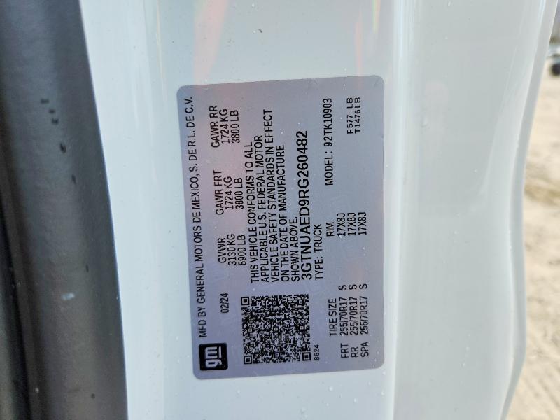 49061696 :رقم المزاد ، 3GTNUAED9RG260482 vin ، 2024 Gmc Sierra مزاد بيع