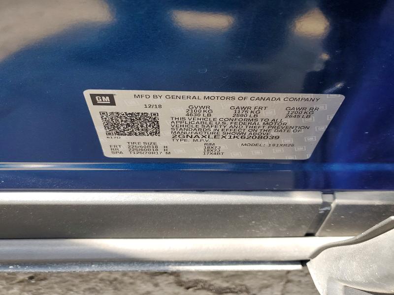 Продажа на аукционе авто 2019 Chevrolet Equinox, vin: 2GNAXLEX1K6208039, номер лота: 51306786