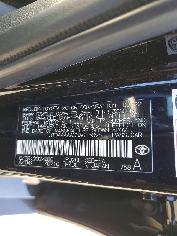 Продаж на аукціоні авто 2022 Toyota Mirai, vin: JTDAAAAAXNA005898, номер лоту: 50243726
