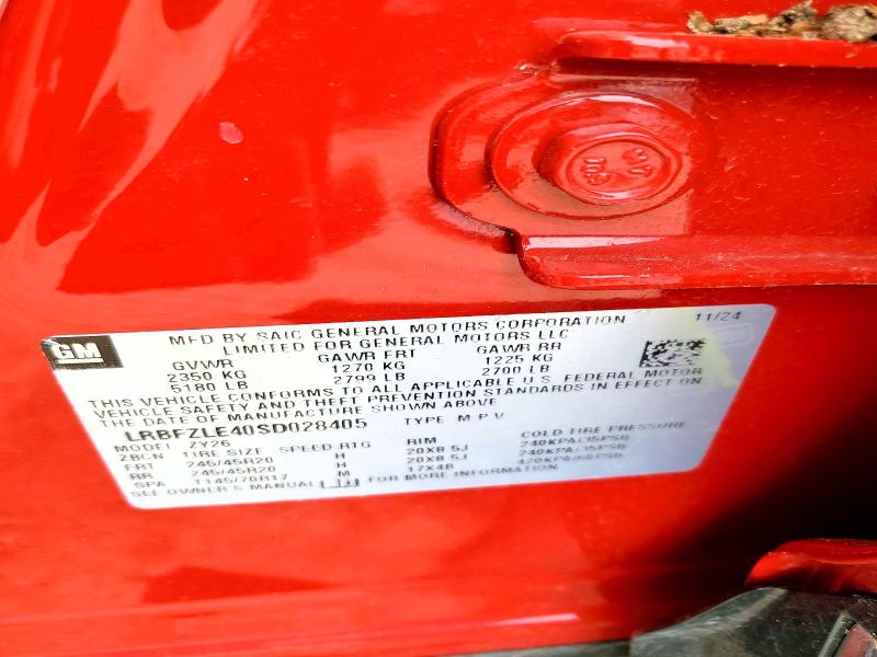 2025 Buick Envision მანქანა იყიდება აუქციონზე, vin: LRBFZLE40SD028405, აუქციონის ნომერი: 51260606