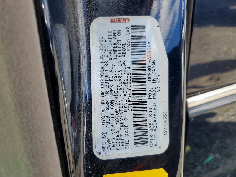48943496 :رقم المزاد ، JTHBN30F020056411 vin ، 2002 Lexus Ls 430 مزاد بيع