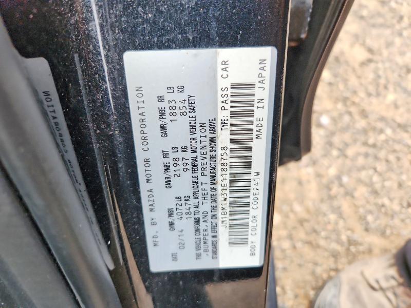 51331376 :رقم المزاد ، JM1BM1W31E1188758 vin ، 2014 Mazda 3 مزاد بيع