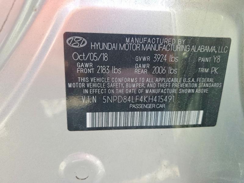 Aukcja sprzedaży 2019 Hyundai Elantra, vin: 5NPD84LF4KH415491, numer aukcji: 49782966