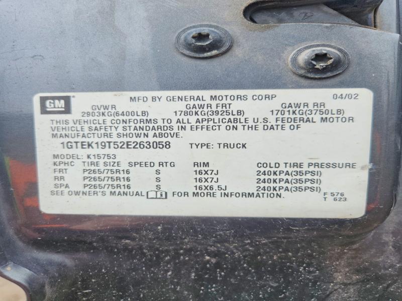 Aukcja sprzedaży 2002 Gmc New Sierra, vin: 1GTEK19T52E263058, numer aukcji: 48339946