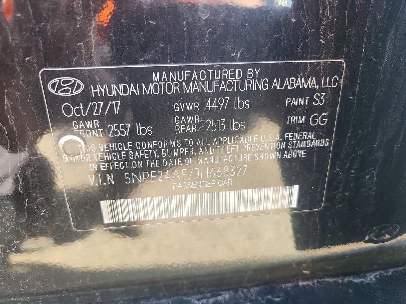 2018 Hyundai Sonata მანქანა იყიდება აუქციონზე, vin: 5NPE24AF7JH668327, აუქციონის ნომერი: 50706386