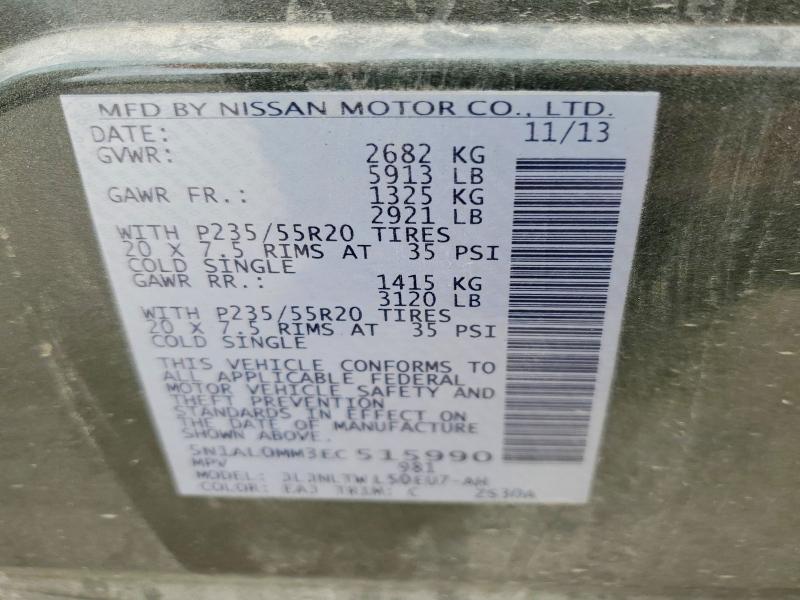 Aukcja sprzedaży 2014 Infiniti Qx60, vin: 5N1AL0MM3EC515990, numer aukcji: 50992256