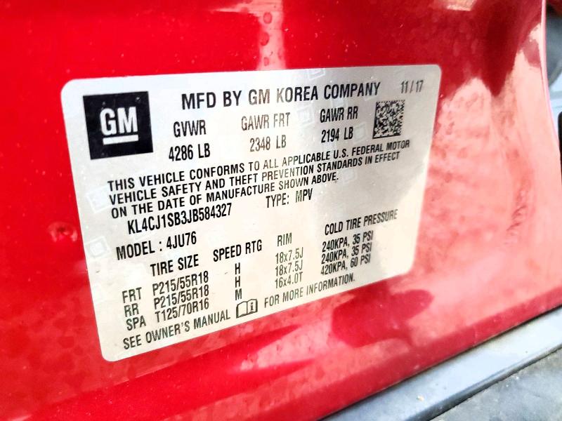 Продаж на аукціоні авто 2018 Buick Encore, vin: KL4CJ1SB3JB584327, номер лоту: 48980506
