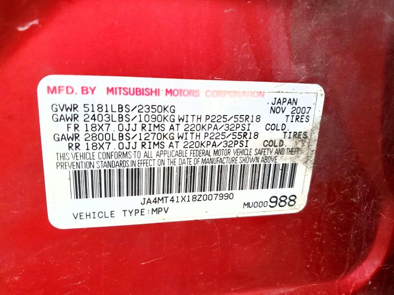 Продаж на аукціоні авто 2008 Mitsubishi Outlander, vin: JA4MT41X18Z007990, номер лоту: 47635416