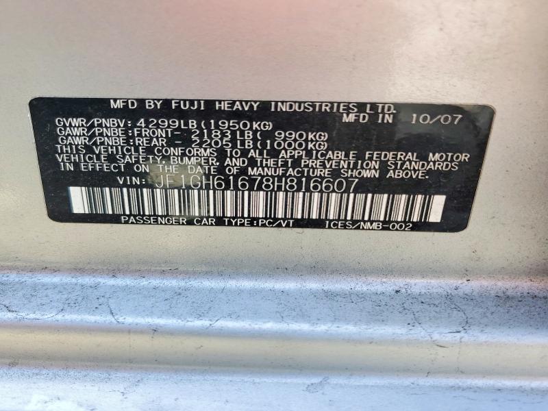 Aukcja sprzedaży 2008 Subaru Impreza, vin: JF1GH61678H816607, numer aukcji: 51656446
