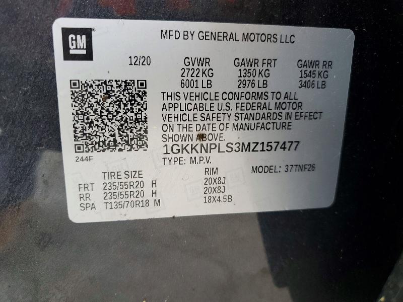 Aukcja sprzedaży 2021 Gmc Acadia, vin: 1GKKNPLS3MZ157477, numer aukcji: 51020686