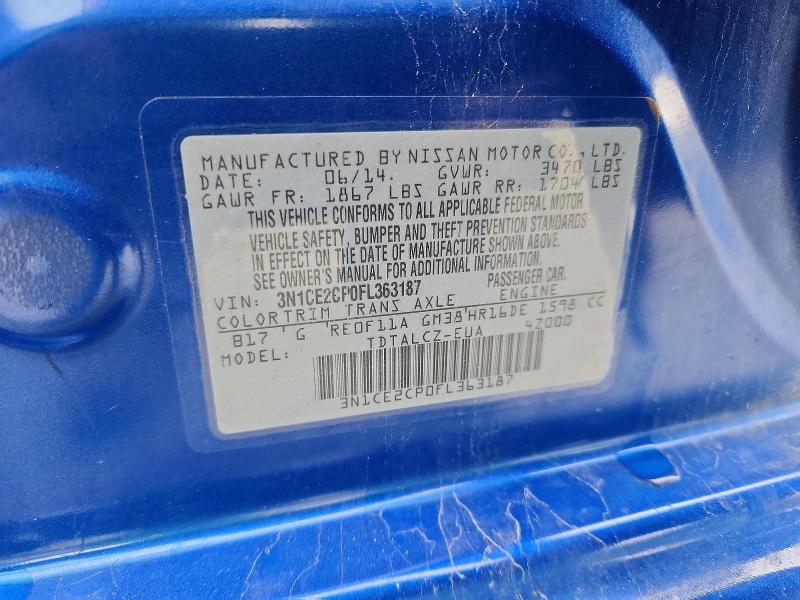 Продаж на аукціоні авто 2015 Nissan Versa Note, vin: 3N1CE2CP0FL363187, номер лоту: 47806256