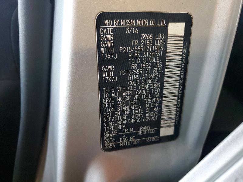 Продаж на аукціоні авто 2016 Nissan Juke, vin: JN8AF5MR5GT609901, номер лоту: 48261836