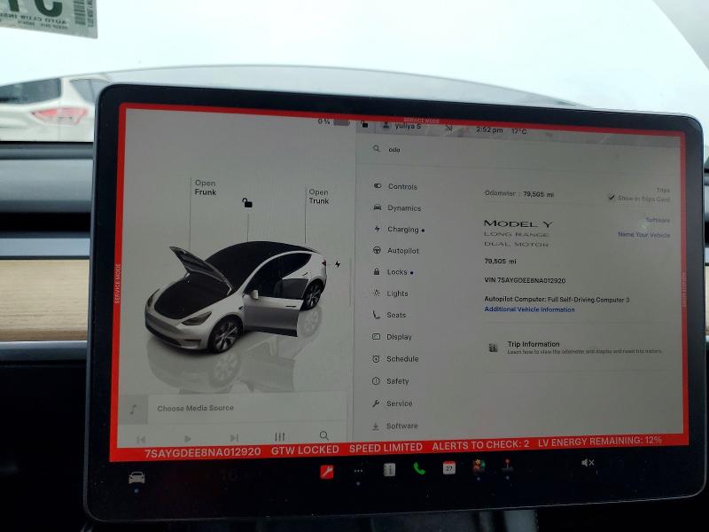 Продаж на аукціоні авто 2022 Tesla Model Y, vin: 7SAYGDEE8NA012920, номер лоту: 51151546