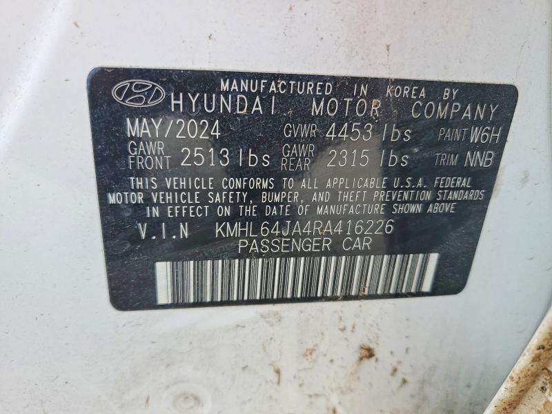 2024 Hyundai Sonata მანქანა იყიდება აუქციონზე, vin: KMHL64JA4RA416226, აუქციონის ნომერი: 50809496