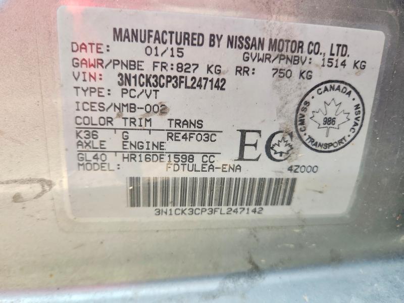 Aukcja sprzedaży 2015 Niss Micra, vin: 3N1CK3CP3FL247142, numer aukcji: 48160936