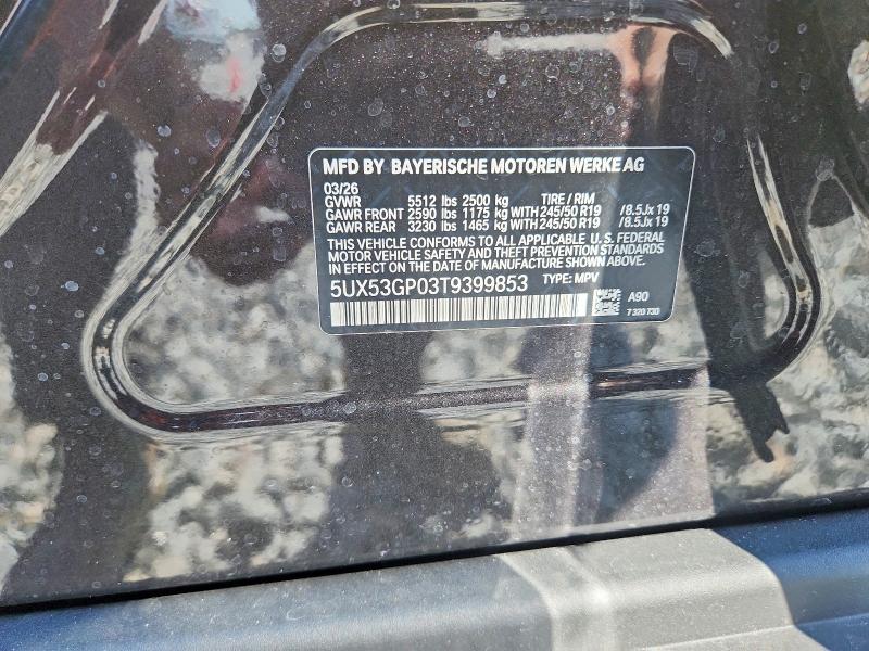Aukcja sprzedaży 2026 Bmw X3, vin: 5UX53GP03T9399853, numer aukcji: 51850126