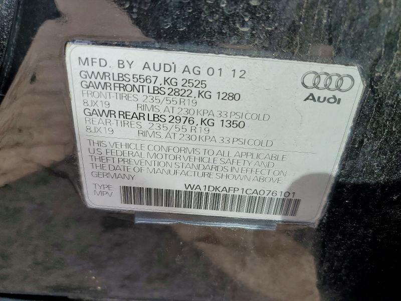 2012 Audi Q5 მანქანა იყიდება აუქციონზე, vin: WA1DKAFP1CA076101, აუქციონის ნომერი: 48130196
