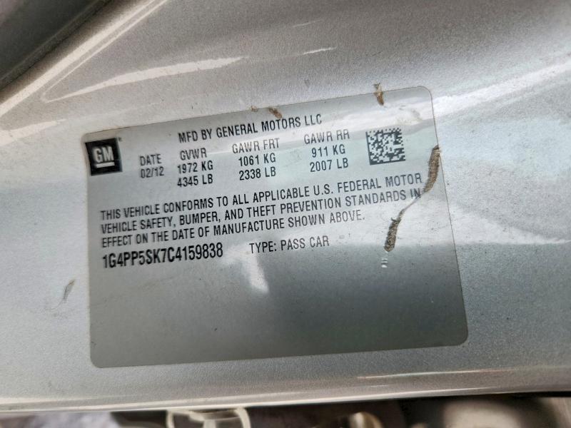 Продаж на аукціоні авто 2012 Buick Verano, vin: 1G4PP5SK7C4159838, номер лоту: 51857526