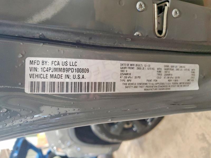 51441036 :رقم المزاد ، 1C4PJMMB9PD100809 vin ، 2023 Jeep Cherokee مزاد بيع