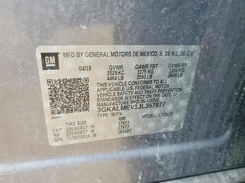2018 Gmc Terrain მანქანა იყიდება აუქციონზე, vin: 3GKALMEV1JL357977, აუქციონის ნომერი: 50000886