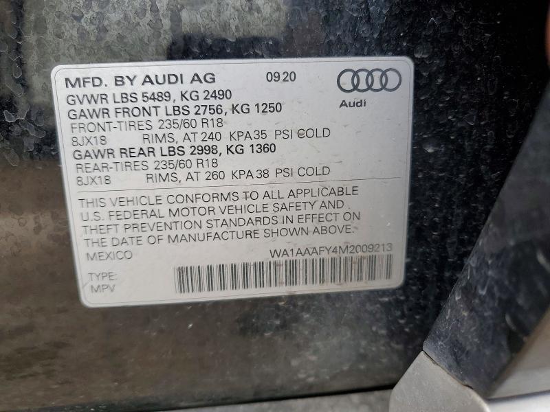 Продажа на аукционе авто 2021 Audi Q5, vin: WA1AAAFY4M2009213, номер лота: 51763916