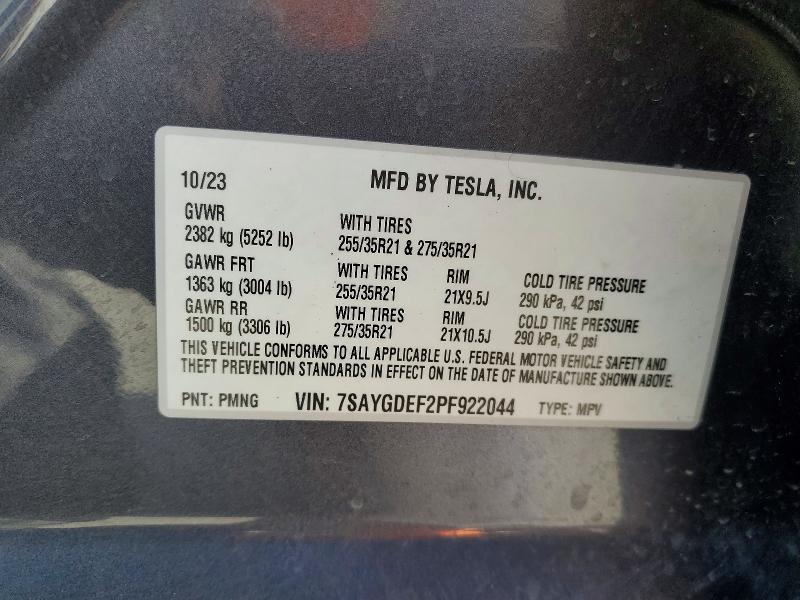 Продаж на аукціоні авто 2023 Tesla Model Y, vin: 7SAYGDEF2PF922044, номер лоту: 51644106