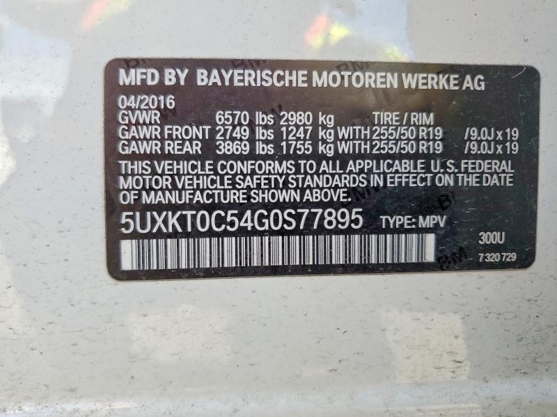 Aukcja sprzedaży 2016 Bmw X5, vin: 5UXKT0C54G0S77895, numer aukcji: 49687976