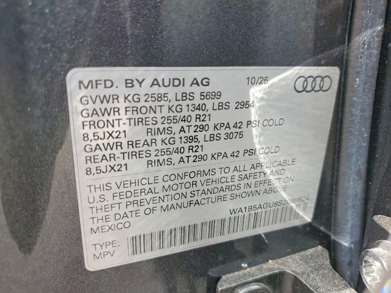 Продажа на аукционе авто 2025 Audi Sq5, vin: WA1B5AGU8S2099824, номер лота: 51015166