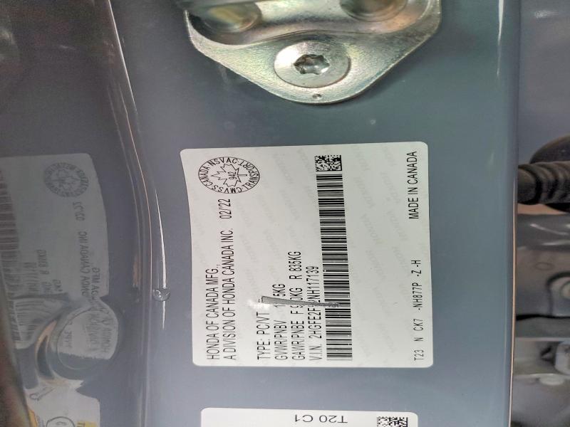 Aukcja sprzedaży 2022 Honda Civic, vin: 2HGFE2F52NH117139, numer aukcji: 51319106